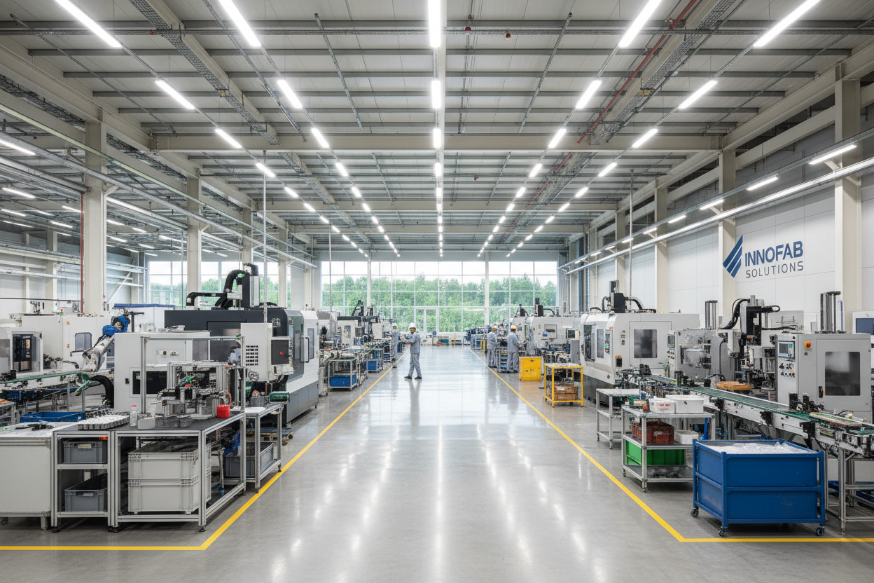 Cut Energy Waste, Not Production Time., that is my text for this, but i dont want you to put that text in picture, i want a picture of industrial facility to put in the background for hero section